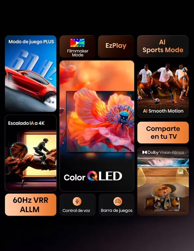 Televisor Hisense 55QD6QV, 55 pulgadas, QLED, QUANTUM DOT, 4K UHD, 3840 x 2160 Pixeles, VIDAA SMART TV - Imagen 3