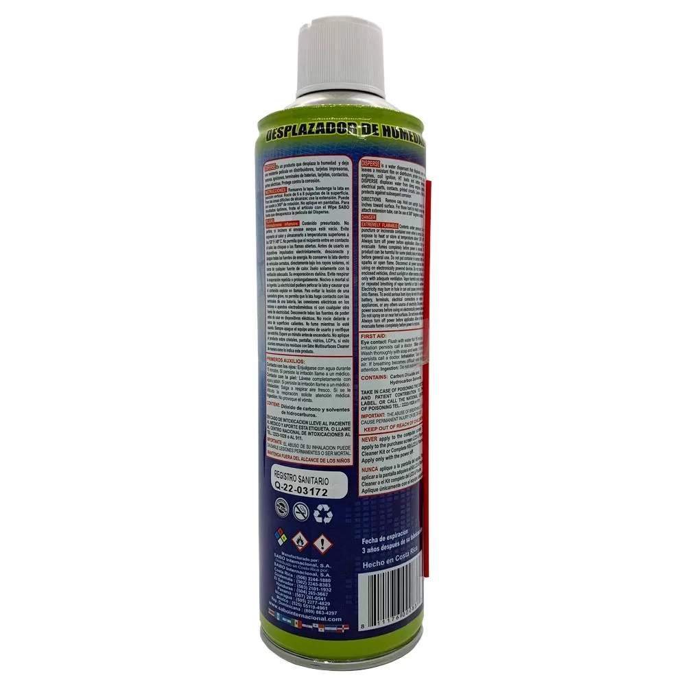 DISPERSE ELECTRONICO 590 ML SABO DESPLAZADOR DE HUMEDAD Y POLVO